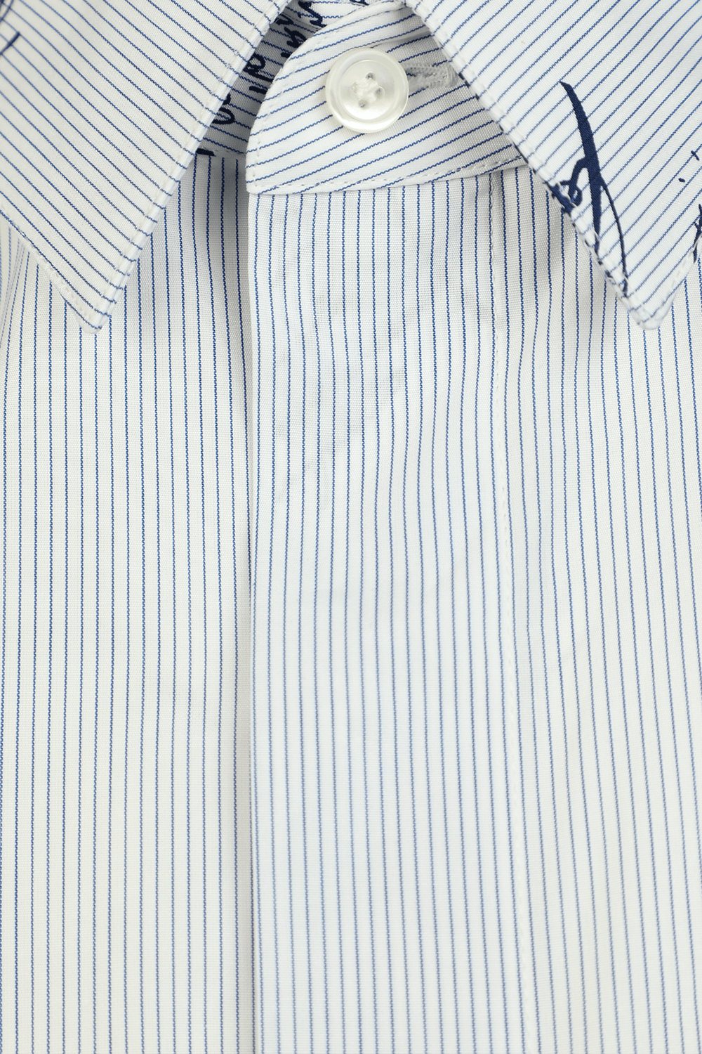 תמונה אחורית של Striped Scritto Andy Shirt In Blue and White