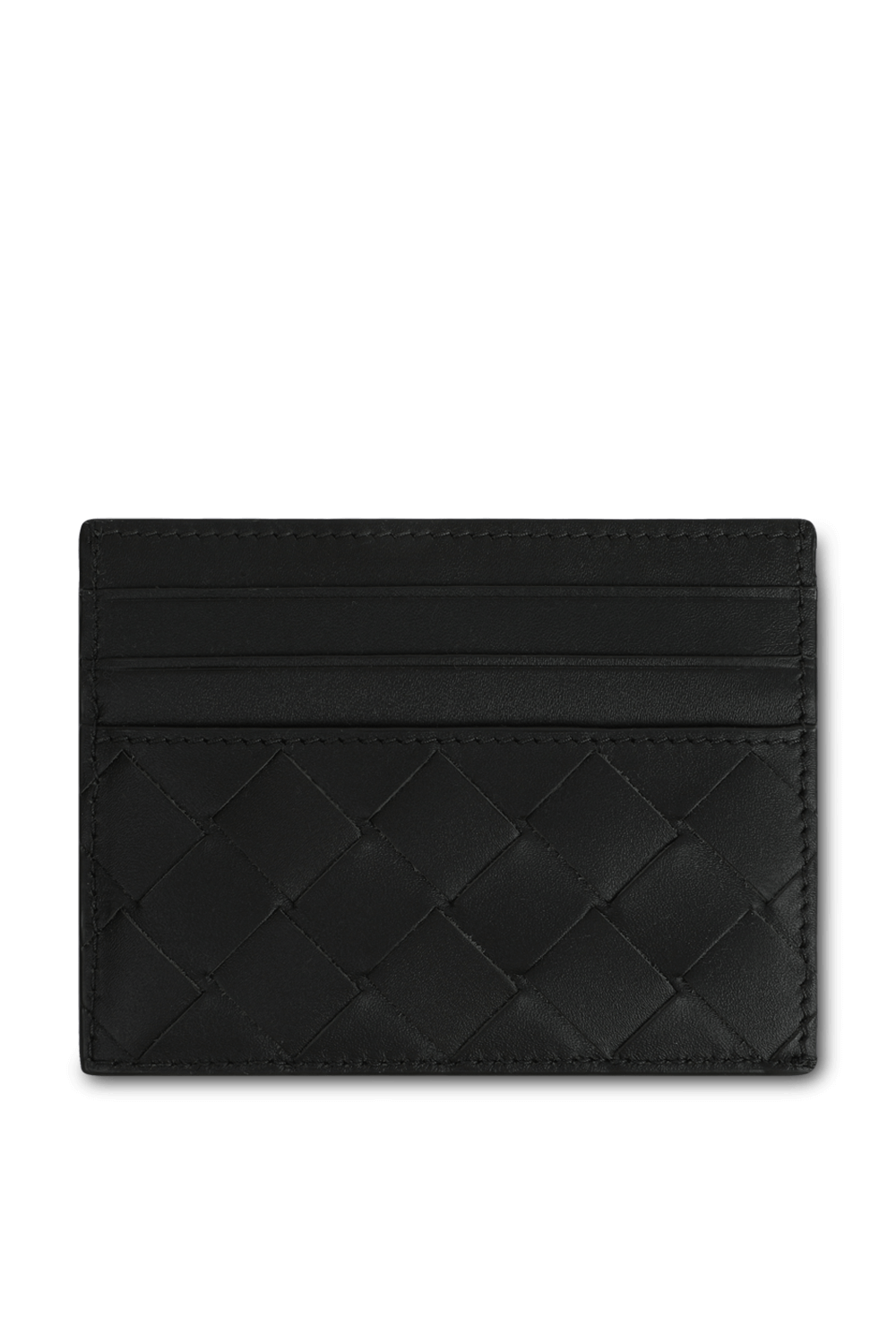 תמונה קידמית של מחזיק כרטיסים מעור קלוע BOTTEGA VENETA