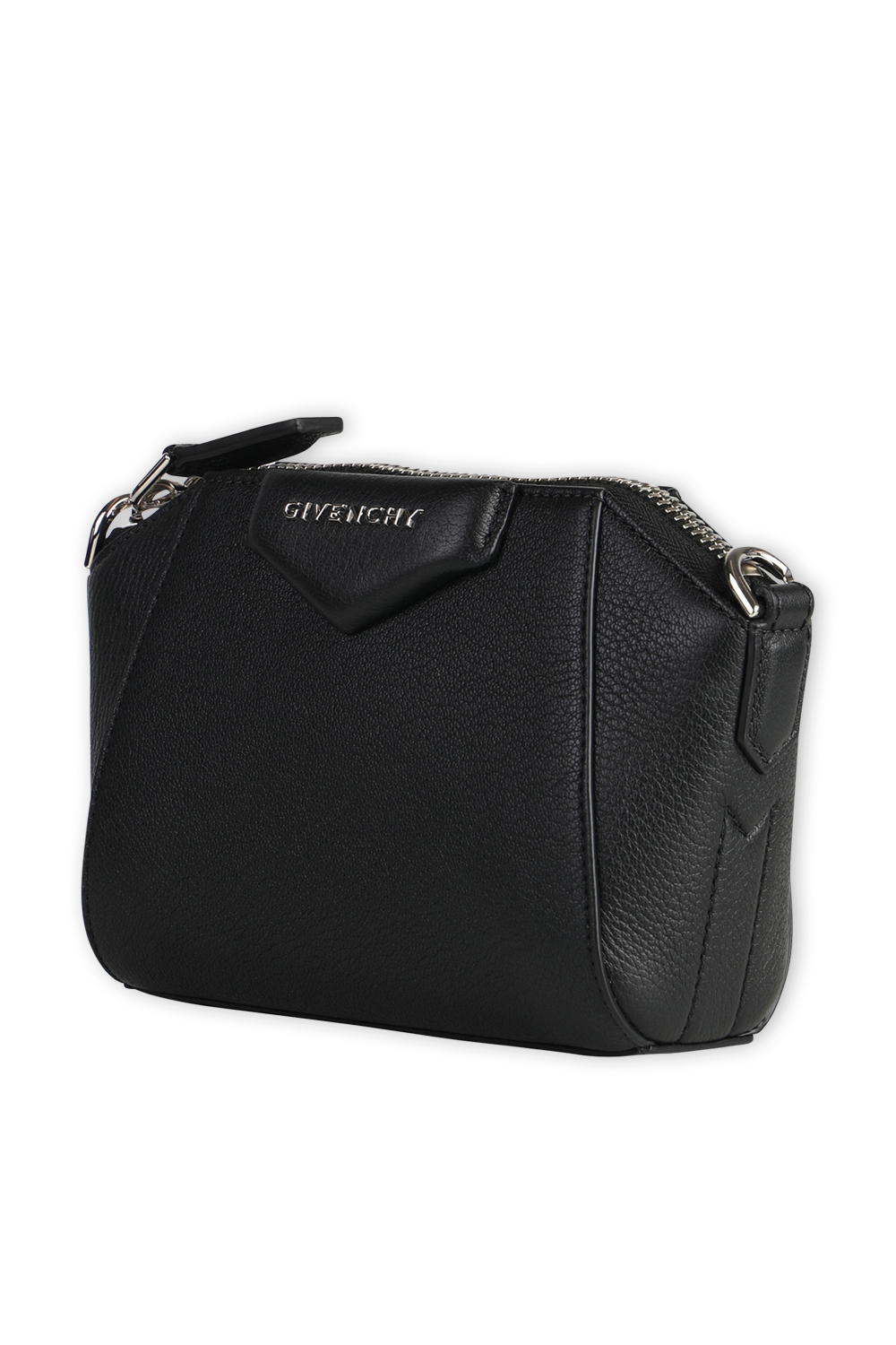 תמונה אחורית של Nano Antigona Bag in Black Grained Leather GIVENCHY