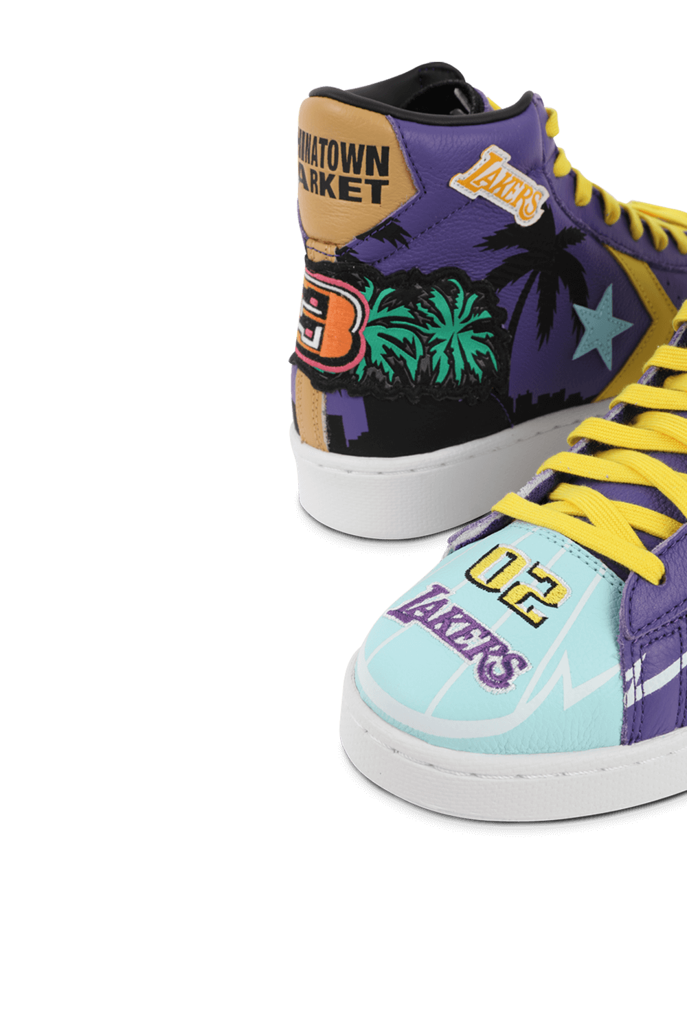 תמונת תקריב של Pro Leather Hi Prism Violet Poolside Sneaker CONVERSE