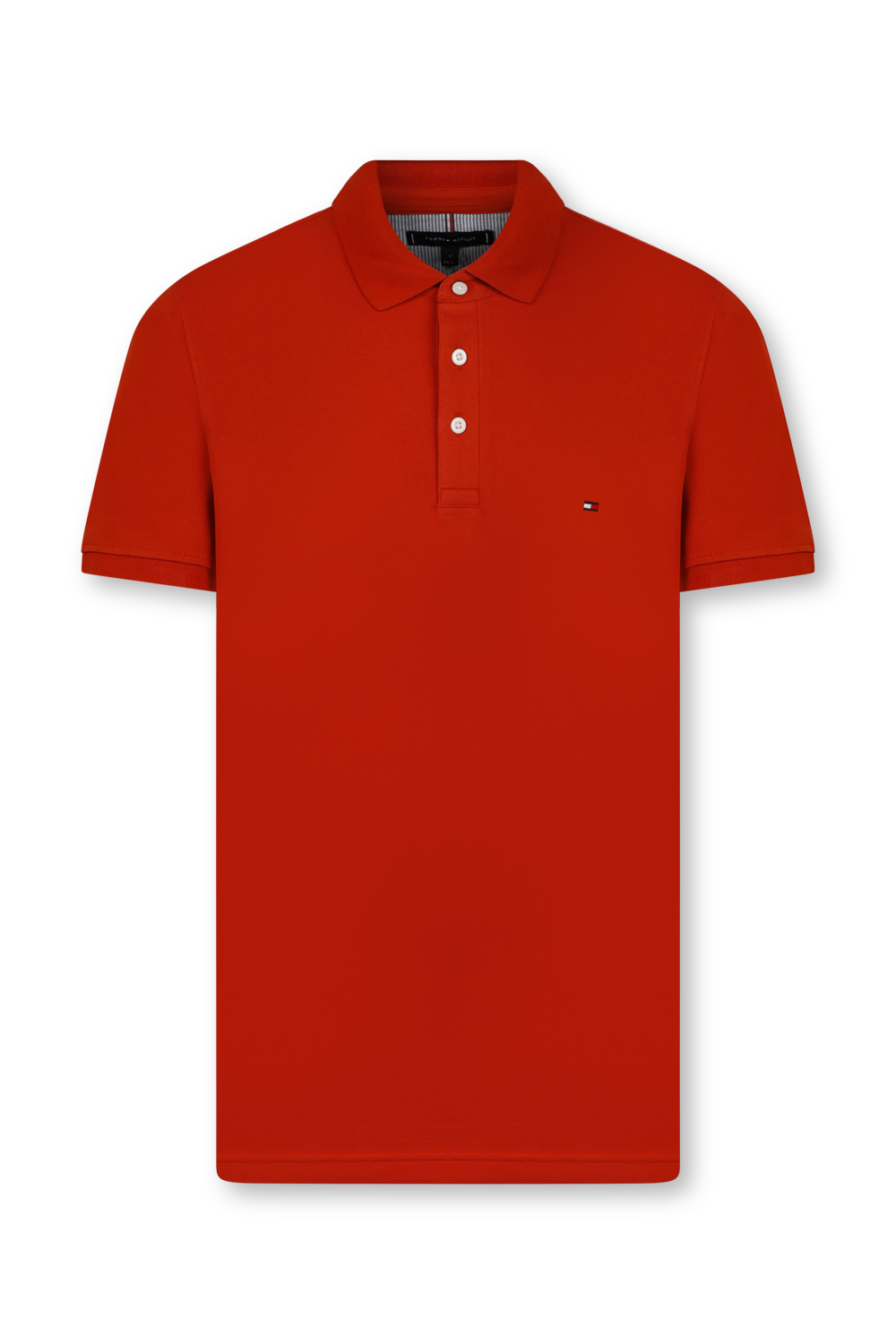 תמונה קידמית של חולצת פולו סלים אדומה TOMMY HILFIGER