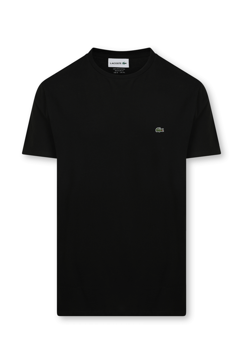 תמונה קידמית של טישירט עם לוגו רקום LACOSTE