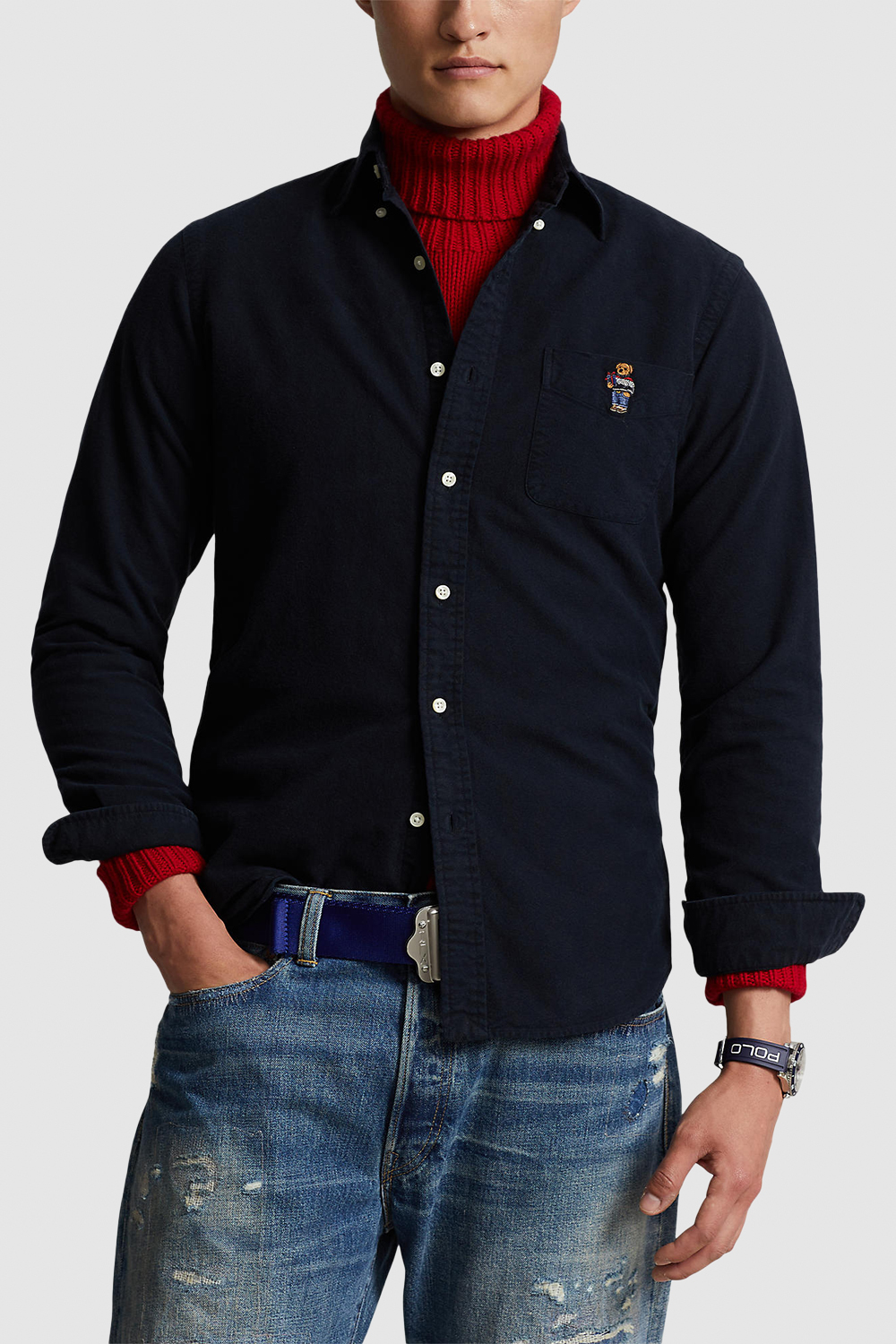 תמונת דוגמן קידמית של חולצה מכופתרת מכותנה POLO RALPH LAUREN