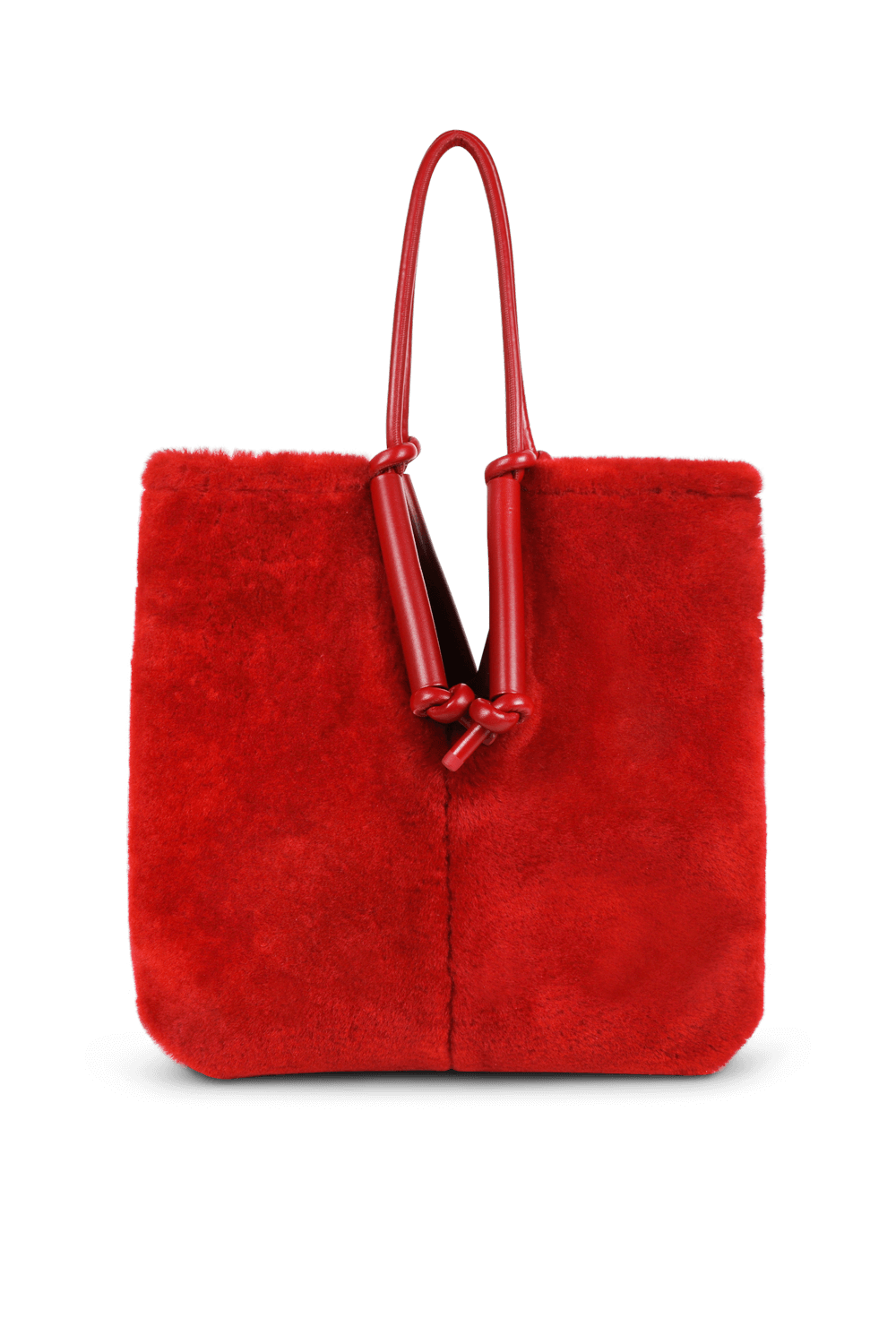 תמונה אחורית של תיק צד שרלינג אדום דו צדדי BOTTEGA VENETA