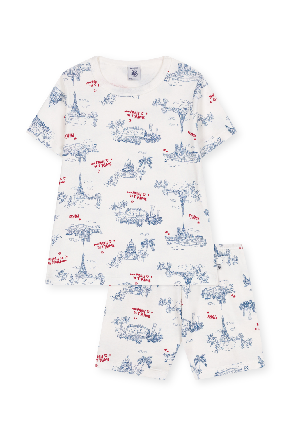 תמונה קידמית של סט פיג'מה קצר - גילאי 6-12 שנים PETIT BATEAU
