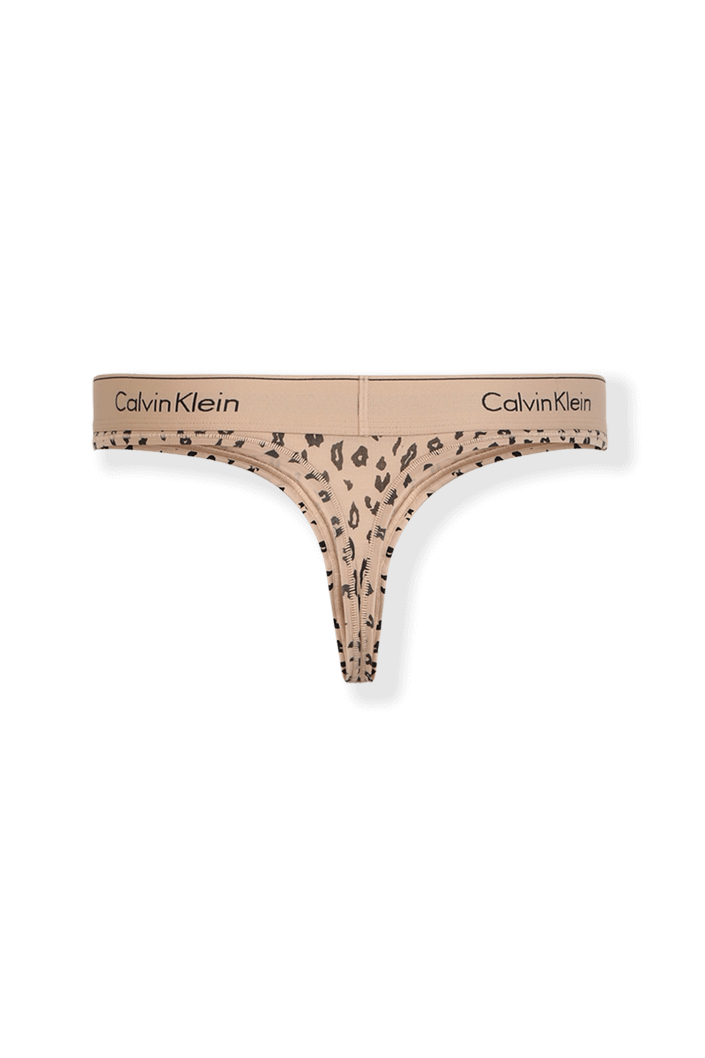 תמונה אחורית של Cheetah Savannah Thong in Brown CALVIN KLEIN