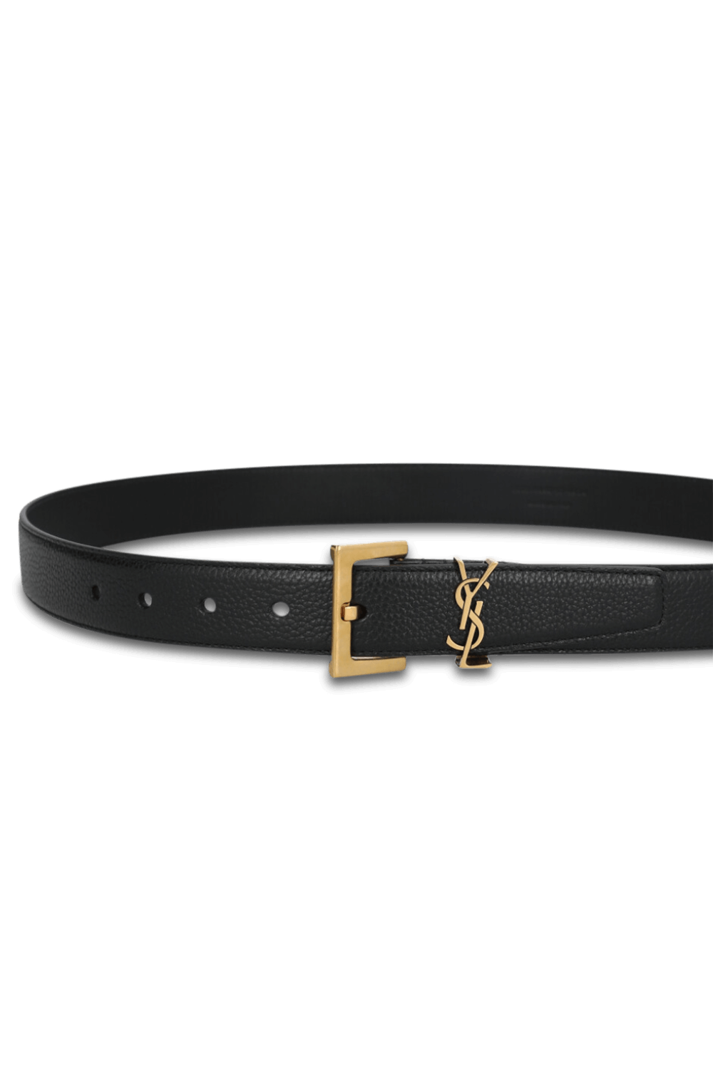 תמונת תקריב של חגורת עור SAINT LAURENT
