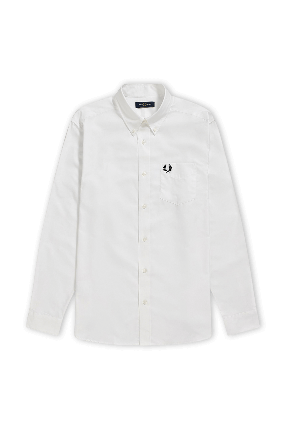 תמונה קידמית של חולצה מכופתרת לבנה מכותנה FRED PERRY