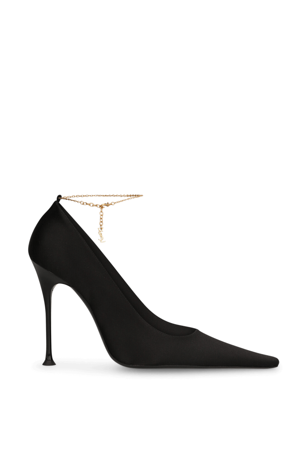 תמונה קידמית של נעלי עקב עם צמיד קרסול SAINT LAURENT