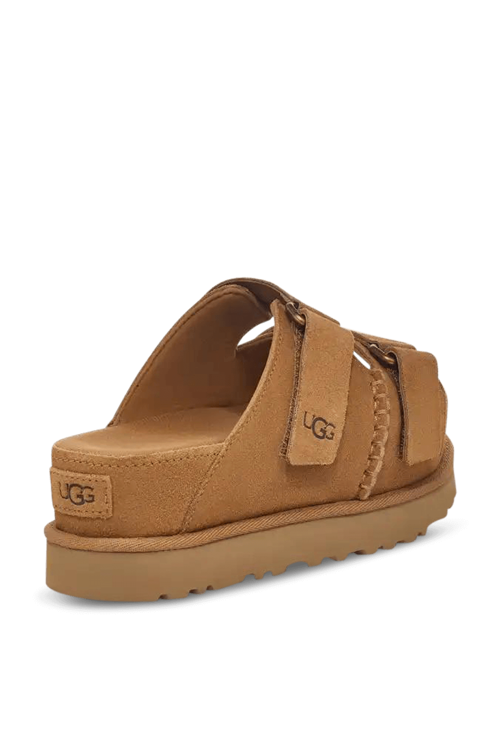 תמונת תקריב של כפכפי סליידס גולדן סטאר UGG