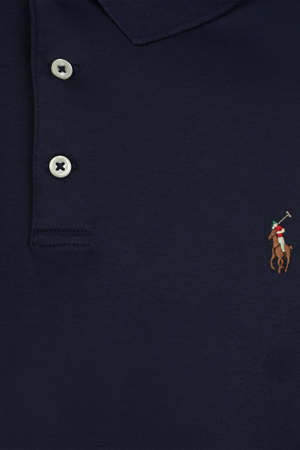 תמונה אחורית של Slim Fit Polo Shirt in Navy POLO RALPH LAUREN