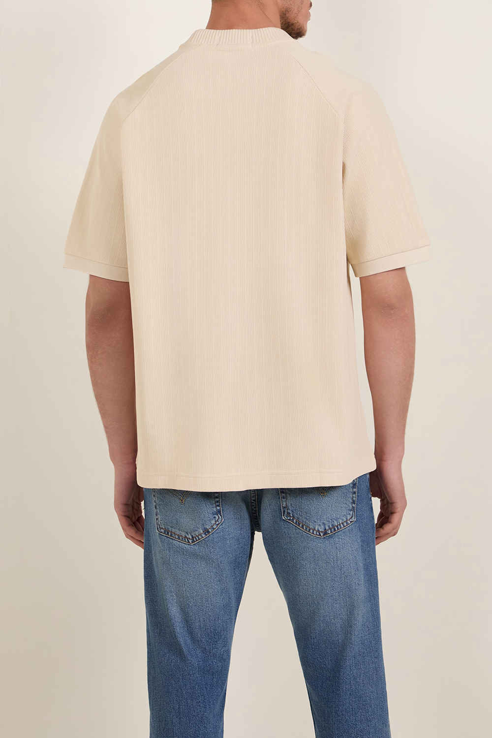 תמונת דוגמן אחורית של חולצת טי ריב FRED PERRY