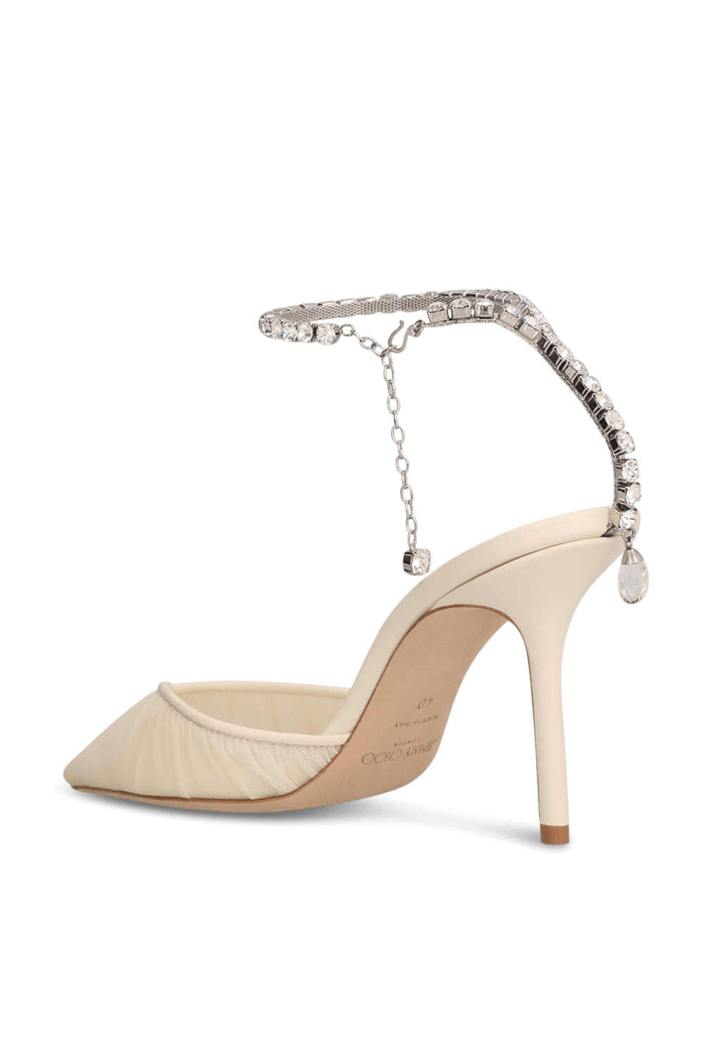 תמונה אחורית של נעלי עקב סיידה JIMMY CHOO