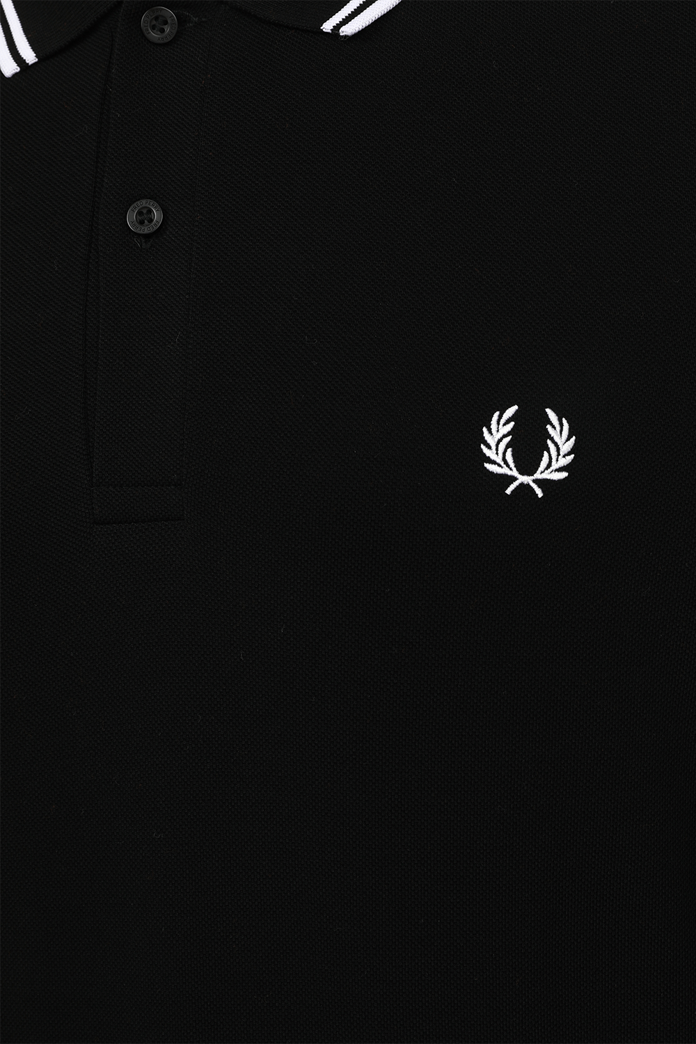 תמונה אחורית של חולצת פולו ארוכה מכותנה FRED PERRY