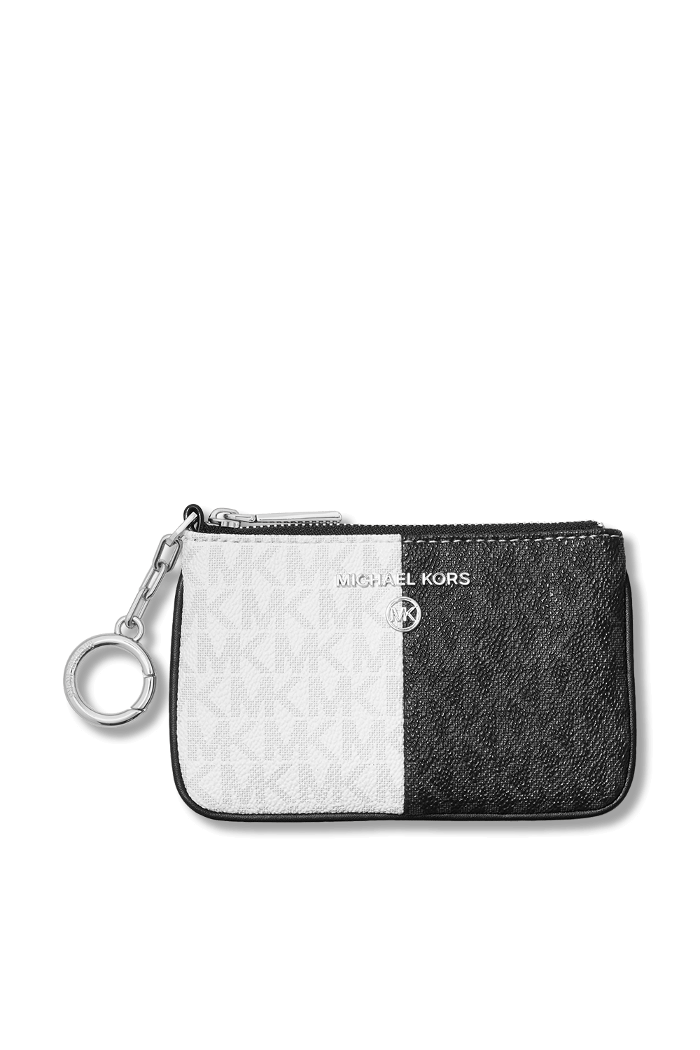 תמונה קידמית של XS Key Card Case in Black and White MICHAEL KORS