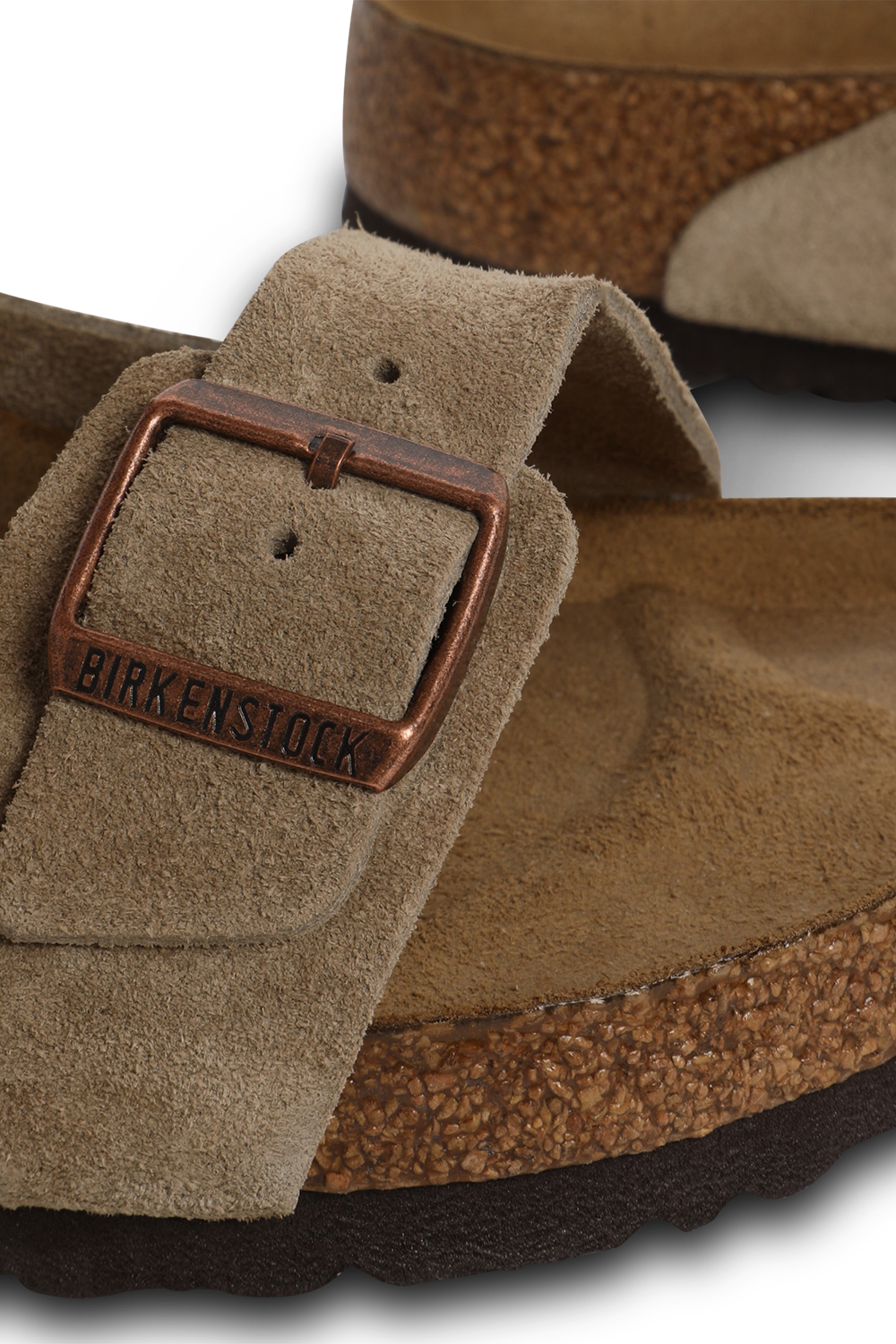 תמונת תקריב של כפכפי אריזונה בגוון בז' BIRKENSTOCK