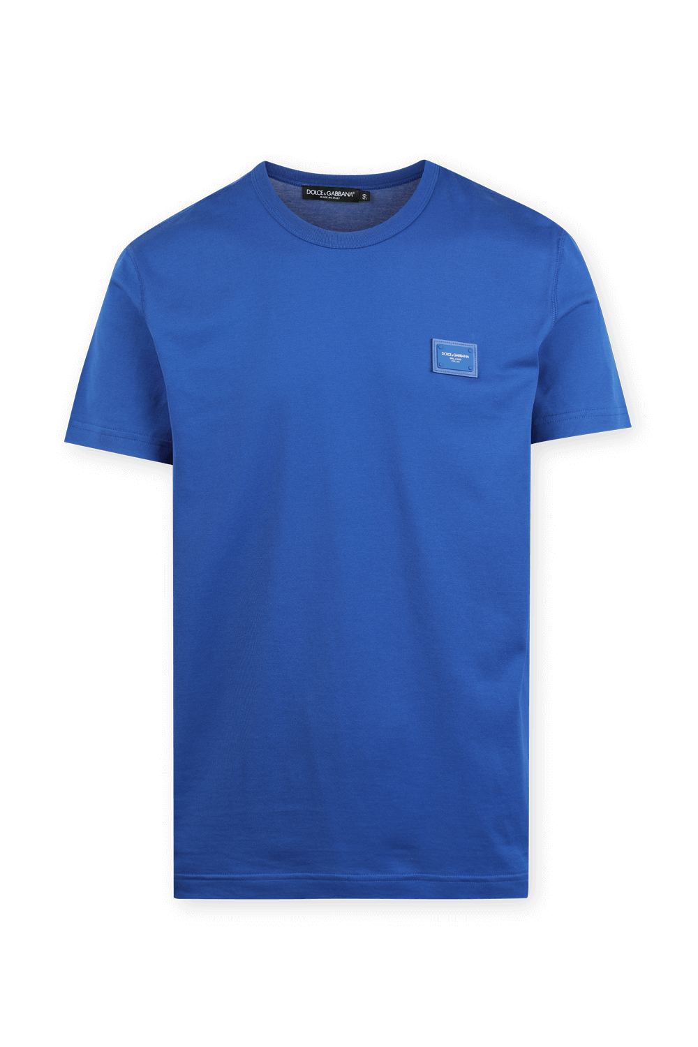 תמונה קידמית של T-Shirt With With Branded Plate in Blue DOLCE & GABBANA
