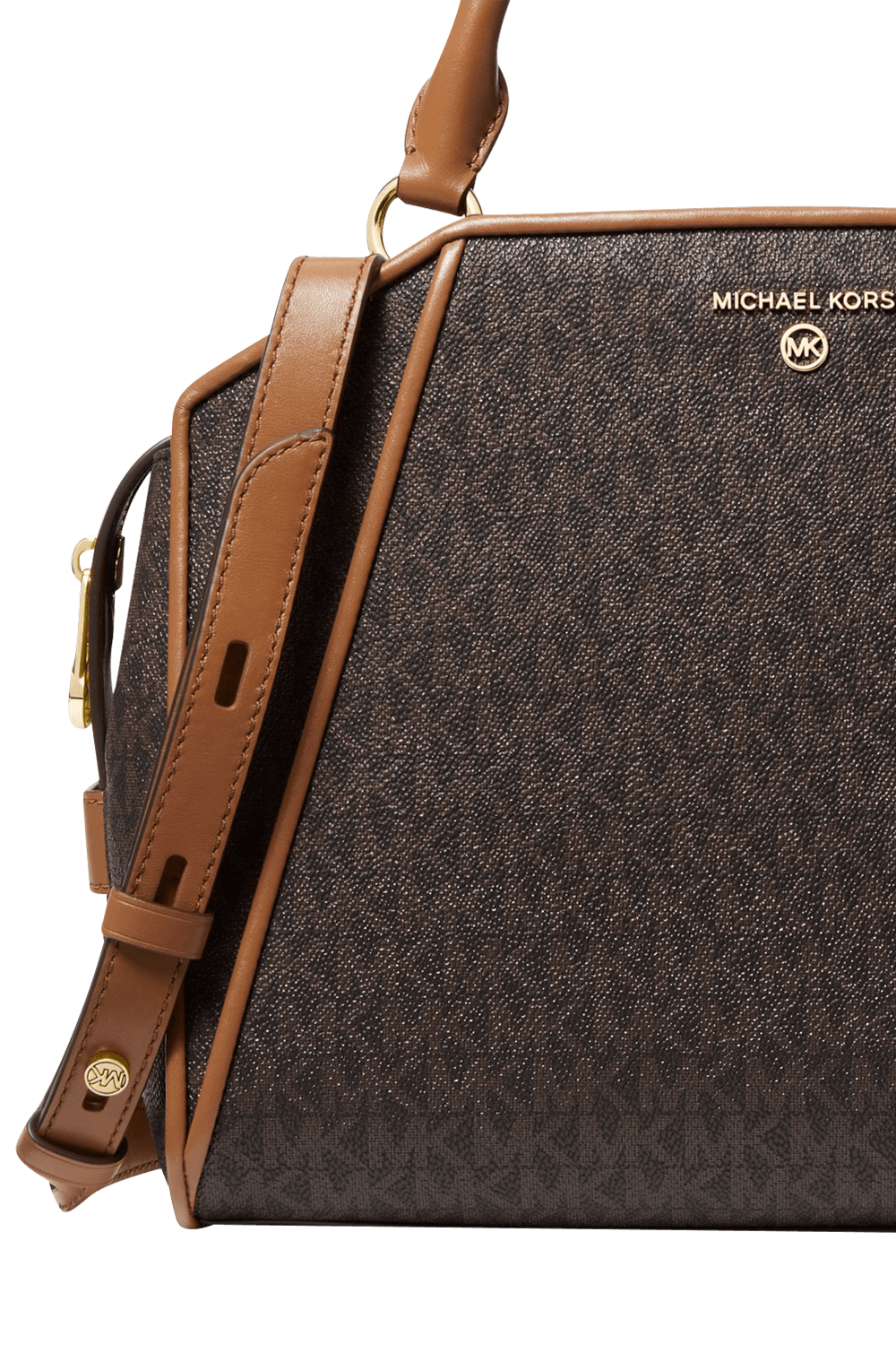 תמונה אחורית של תיק צד קליאו בצבע חום MICHAEL KORS