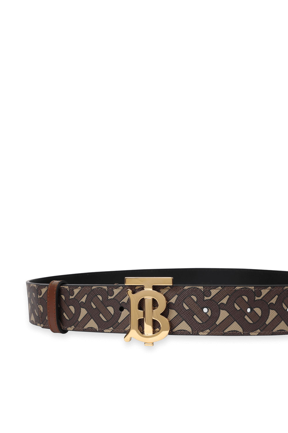 תמונת פנים של Goldern Monogram Belt in Brown BURBERRY