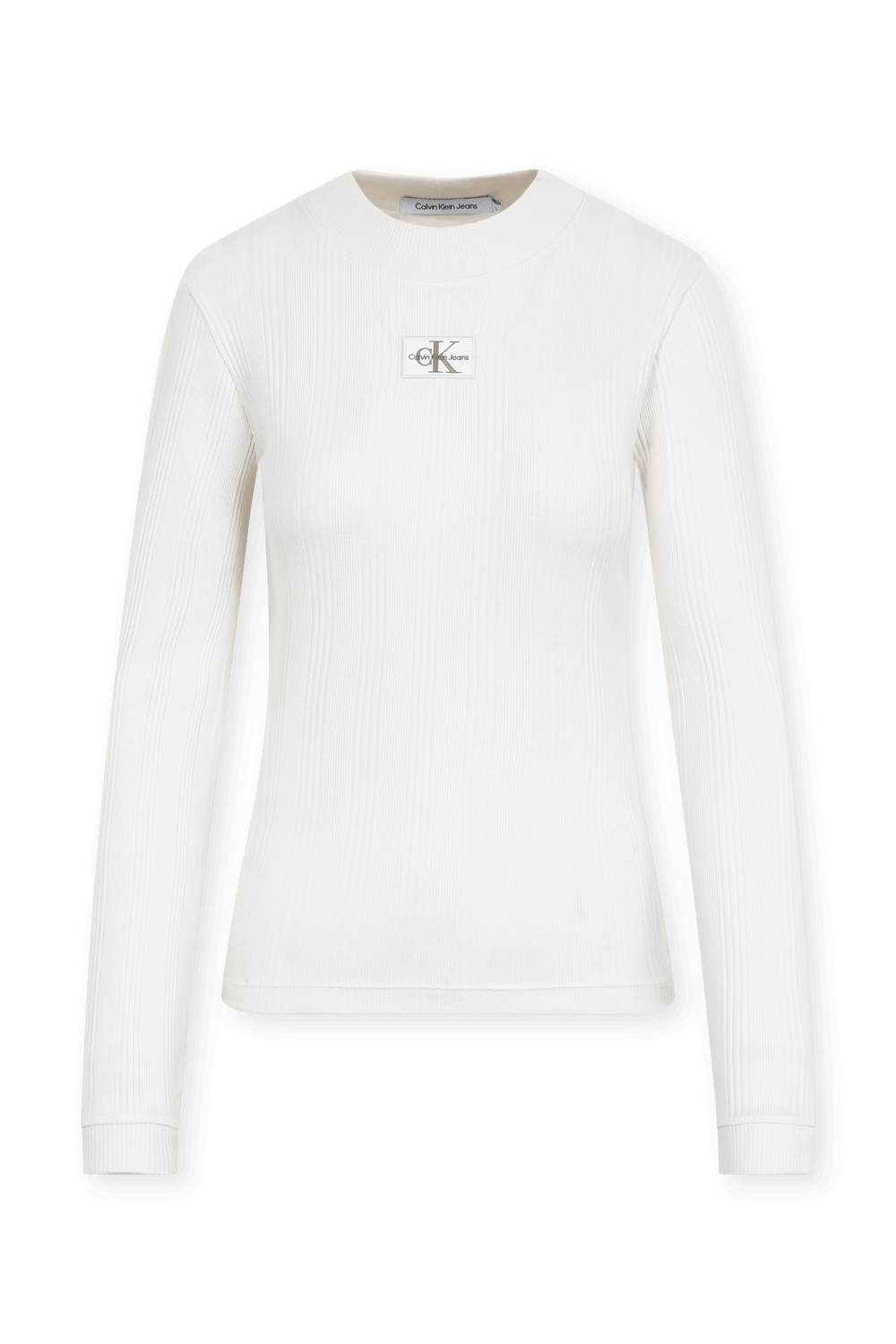תמונה קידמית של חולצת ריב ארוכה בגזרת סלים CALVIN KLEIN