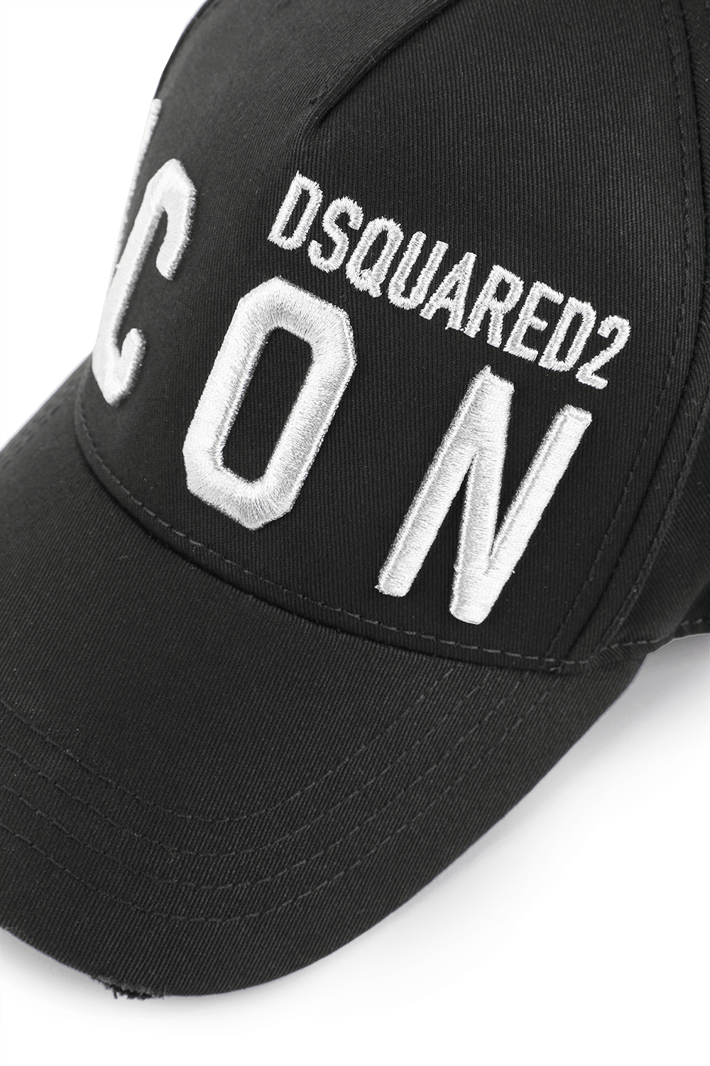 תמונת תקריב של Embroidered Cargo Baseball Cap in Black