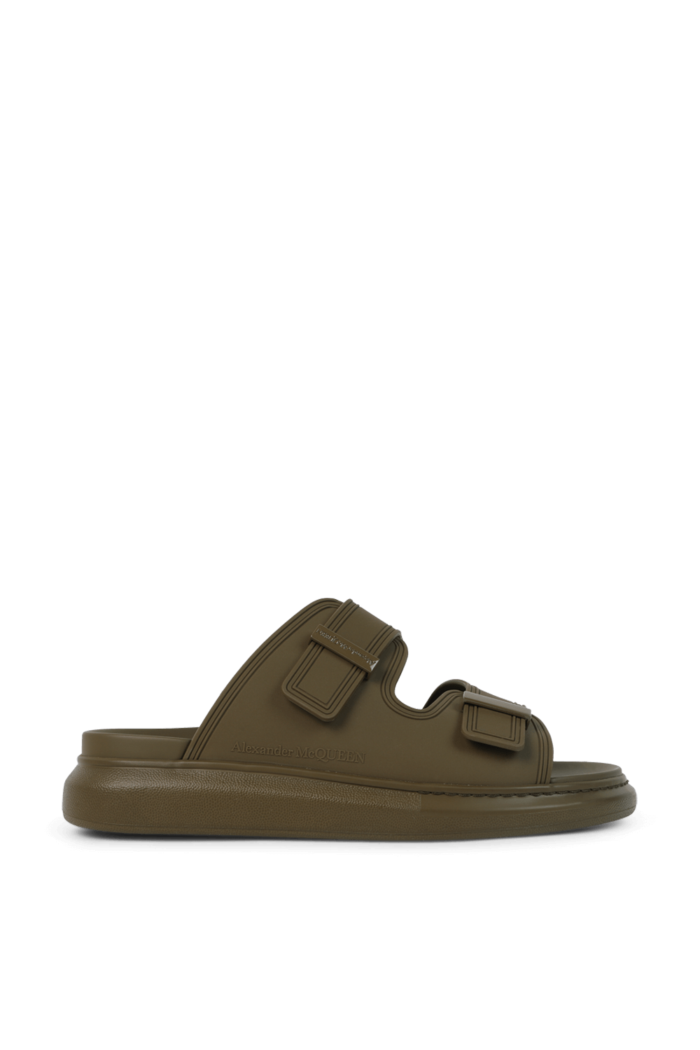 תמונה קידמית של סנדלי סליידס מגומי ALEXANDER MCQUEEN