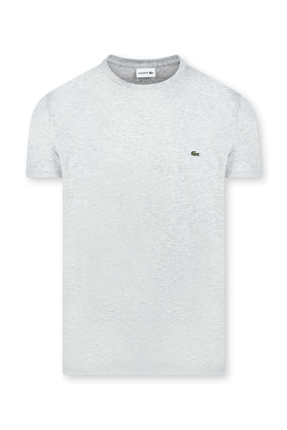 תמונה קידמית של חולצת לוגו טי אפורה LACOSTE