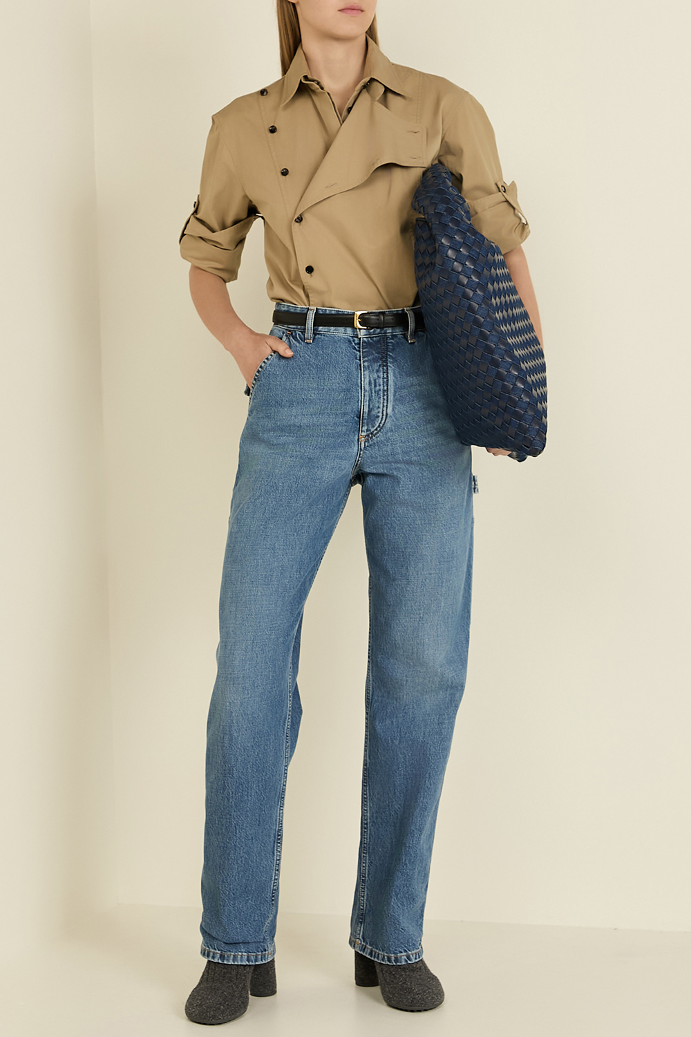 תמונת דוגמן קידמית של מגפי גרב מצמר ומשי 9 סמ BOTTEGA VENETA
