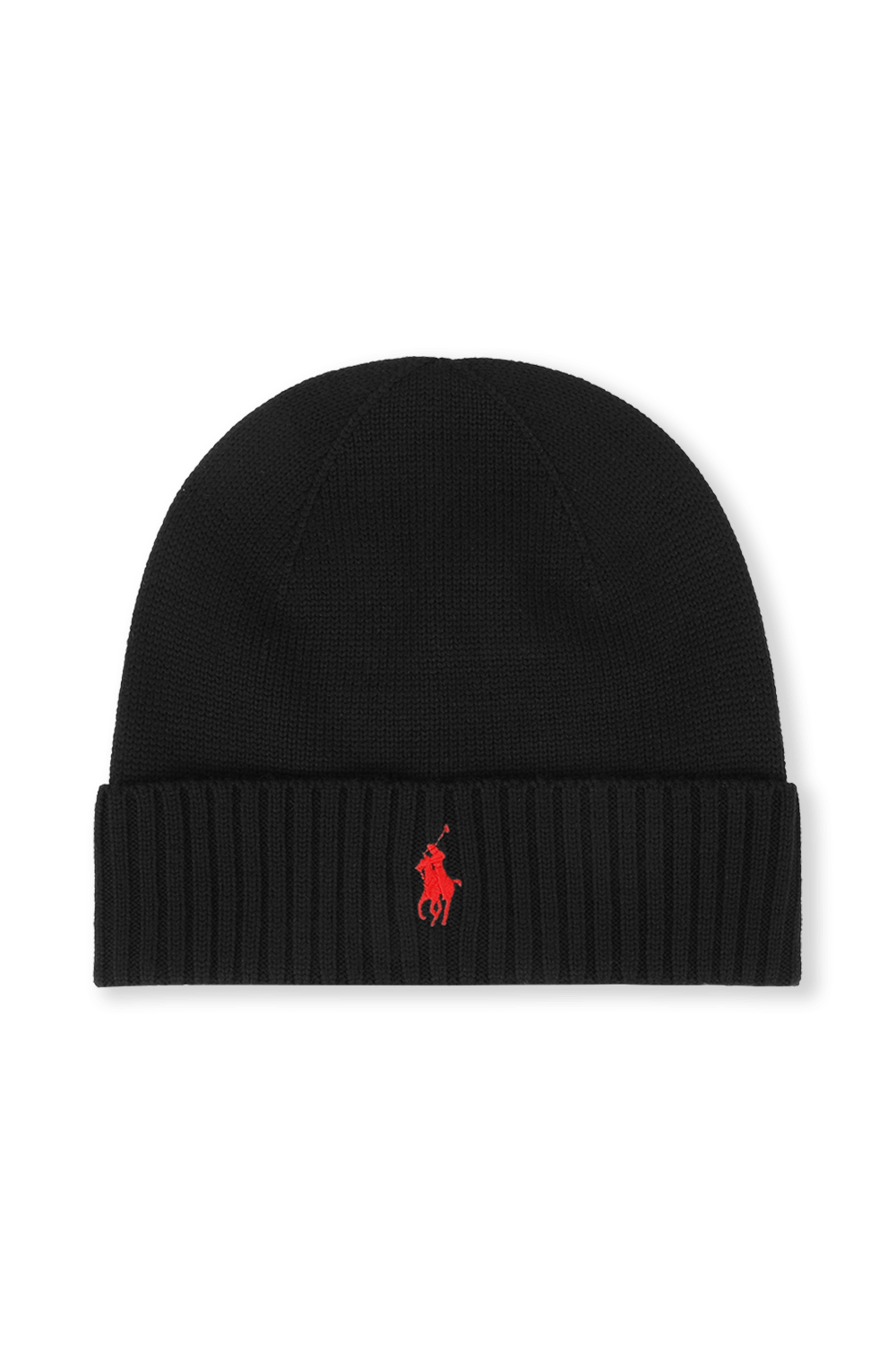 תמונה קידמית של Merino Wool Logo Hat in Black POLO RALPH LAUREN