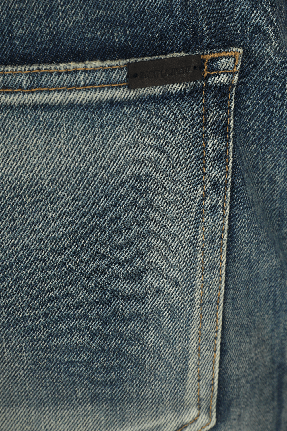 תמונה אחורית של Skinny Medium Waist Jeans In Light Blue SAINT LAURENT