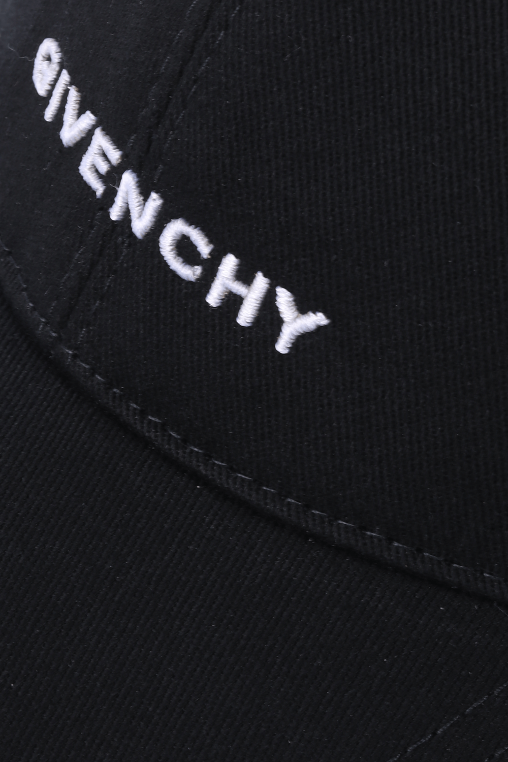 כובע בייסבול שחור עם שם המותג GIVENCHY