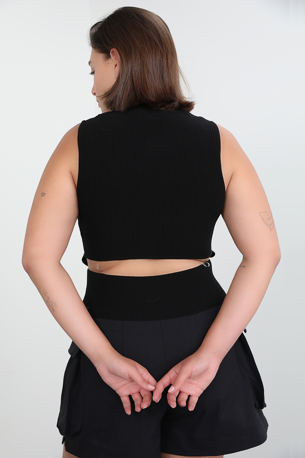 Open Back Half-Zip Sweater