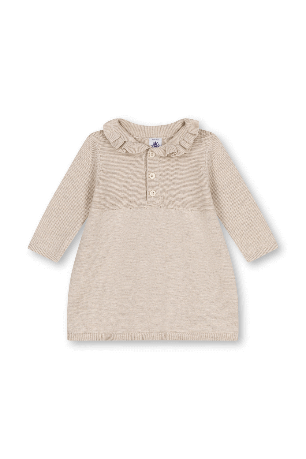 תמונה קידמית של שמלת כותנה סרוגה - 3-12 חודשים PETIT BATEAU