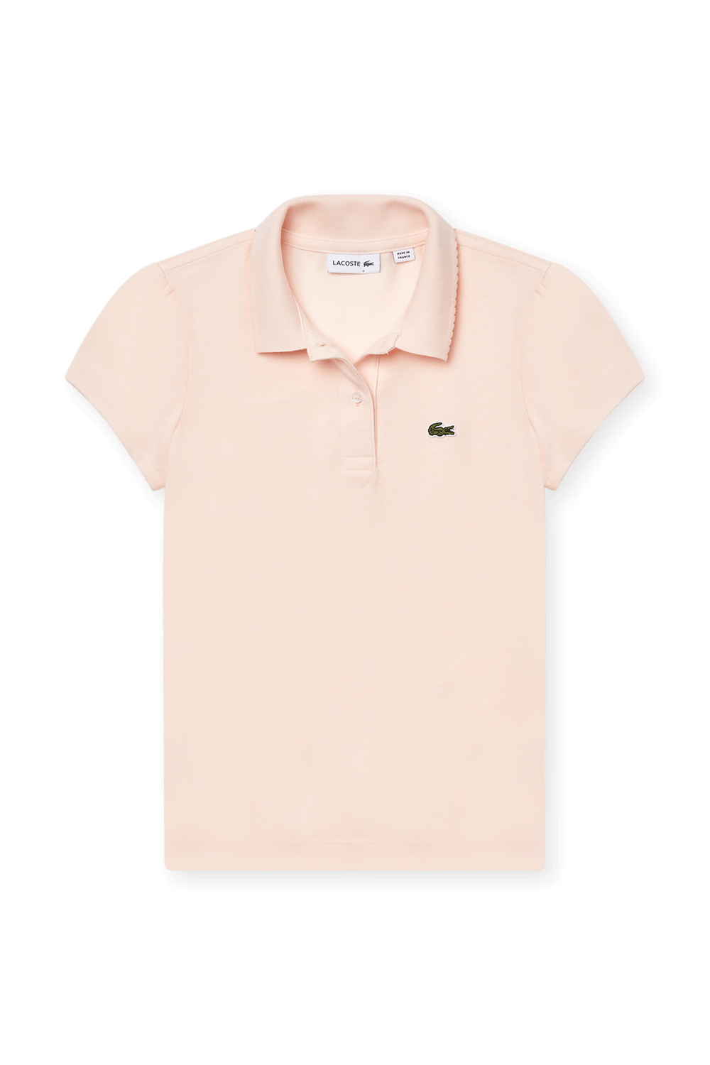 תמונה קידמית של גילאי 4-12 חולצת פולו ורודה LACOSTE KIDS