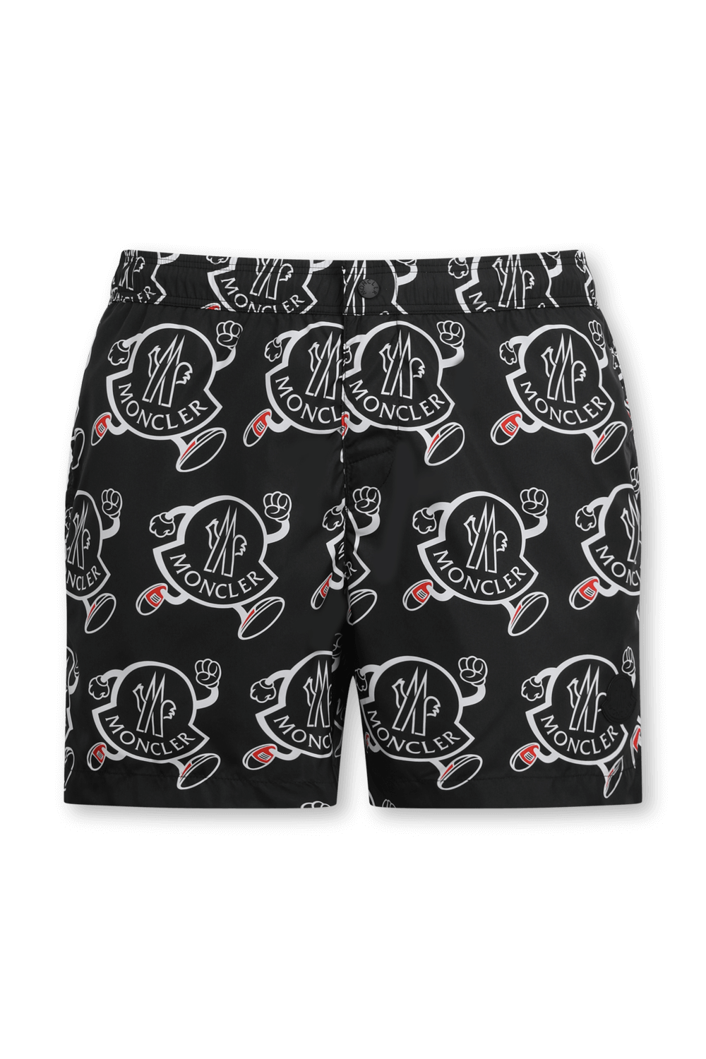 תמונה קידמית של מכנסי בגד ים עם הדפס MONCLER
