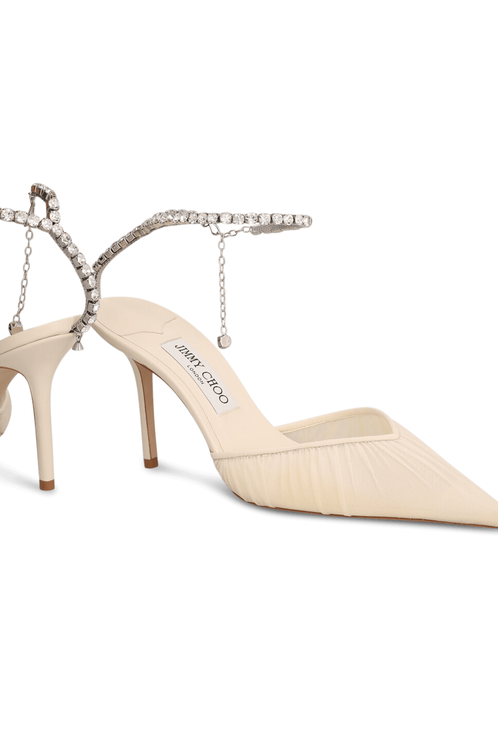 תמונת תקריב של נעלי עקב סיידה JIMMY CHOO