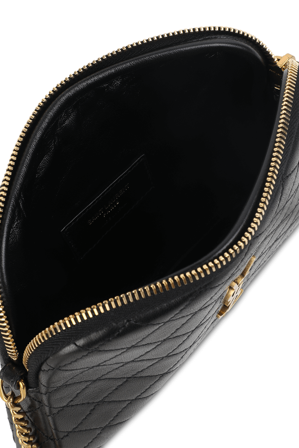 תמונת פנים של תיק פאוץ' מעור SAINT LAURENT