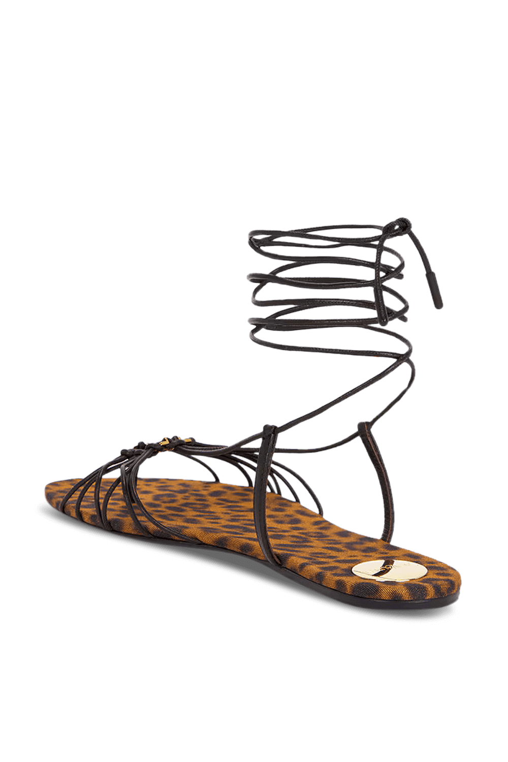 תמונה אחורית של סנדלי קשירה בבילון SAINT LAURENT