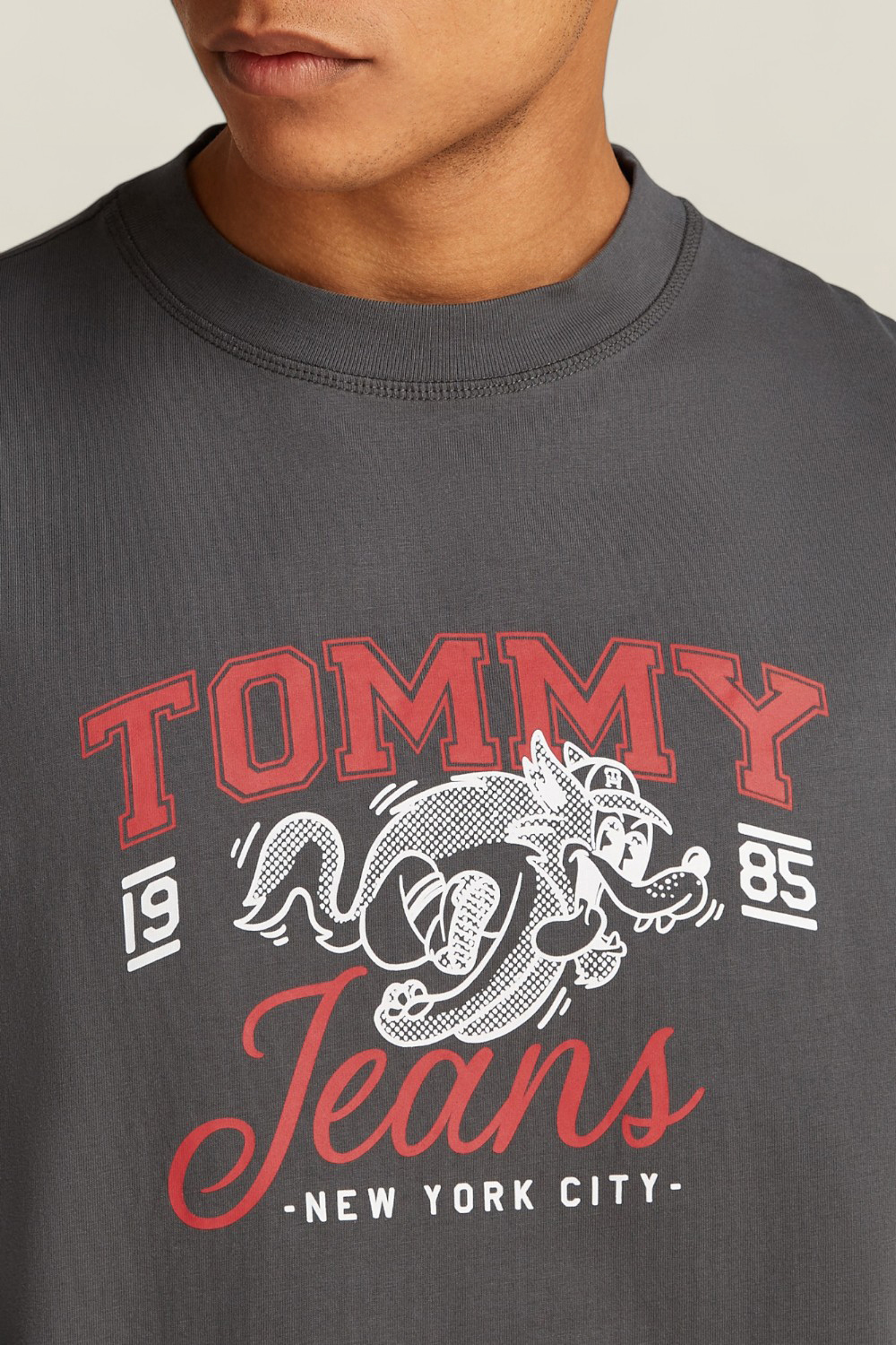 תמונת תקריב דוגמן של חולצת טי TOMMY HILFIGER