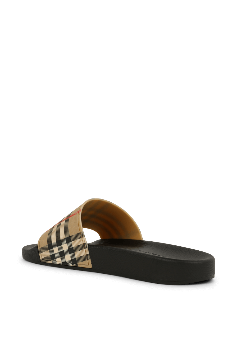 תמונה אחורית של כפכפי סליידס בהדפס משובץ BURBERRY