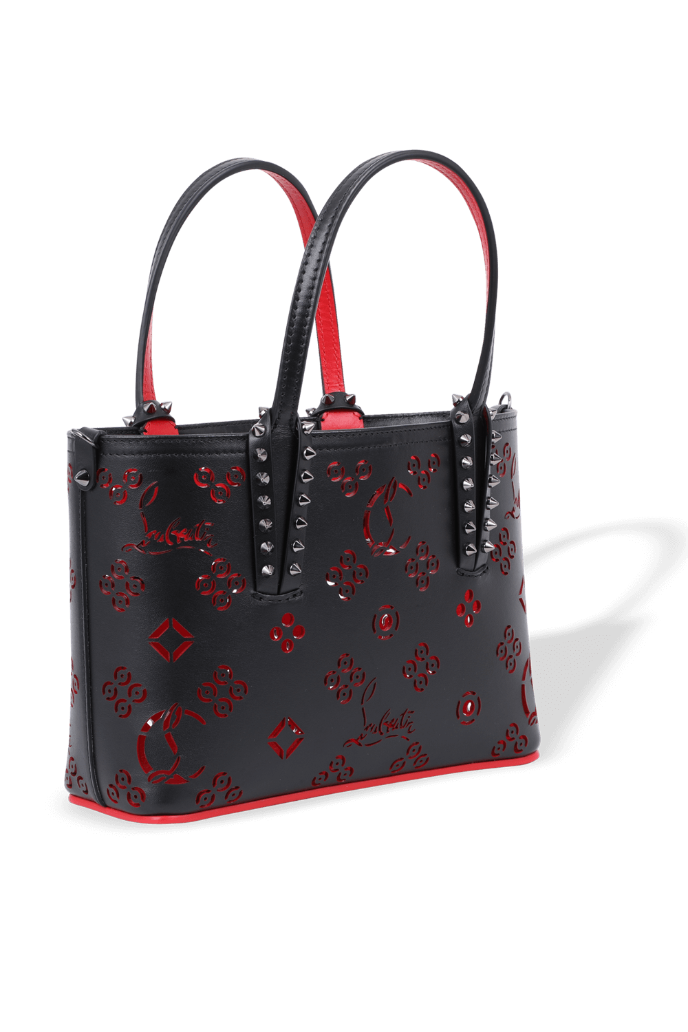 תמונה אחורית של Cabata Leather Spikes Mini Bag in Black