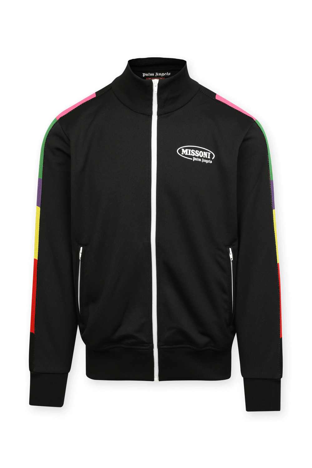 תמונה קידמית של PA x Missoni Side Color Jacket in Black PALM ANGELS