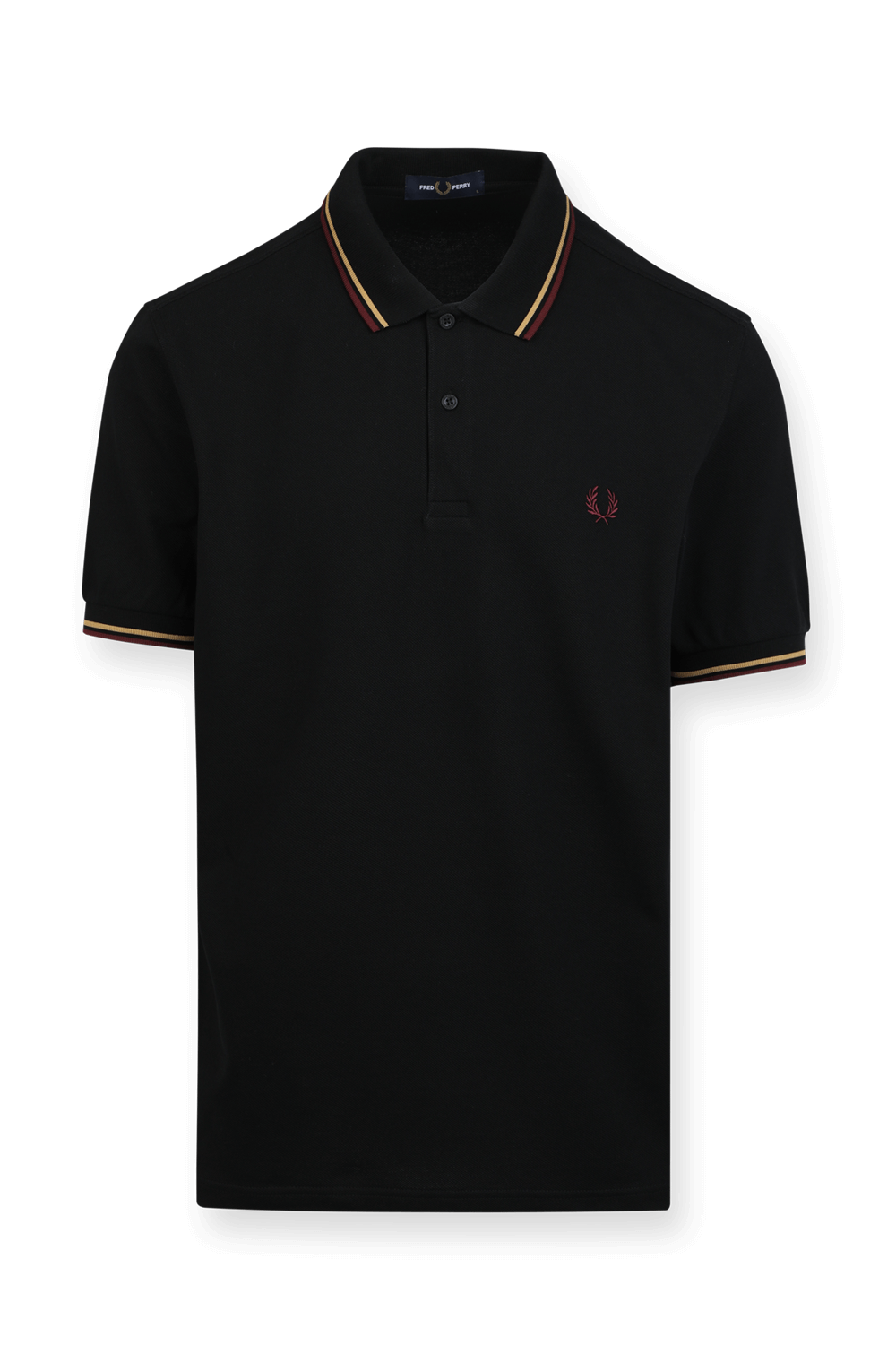 תמונה קידמית של Twin tipped Polo Shirt in Black FRED PERRY