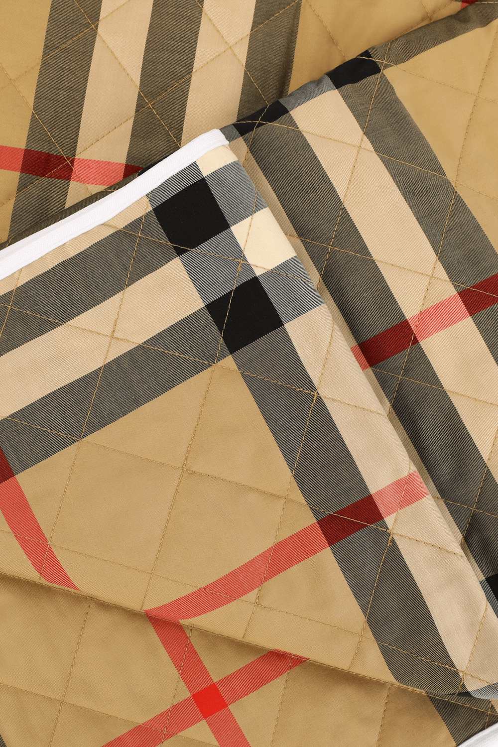 תמונה אחורית של שמיכת משבצות מרופדת מכותנה BURBERRY