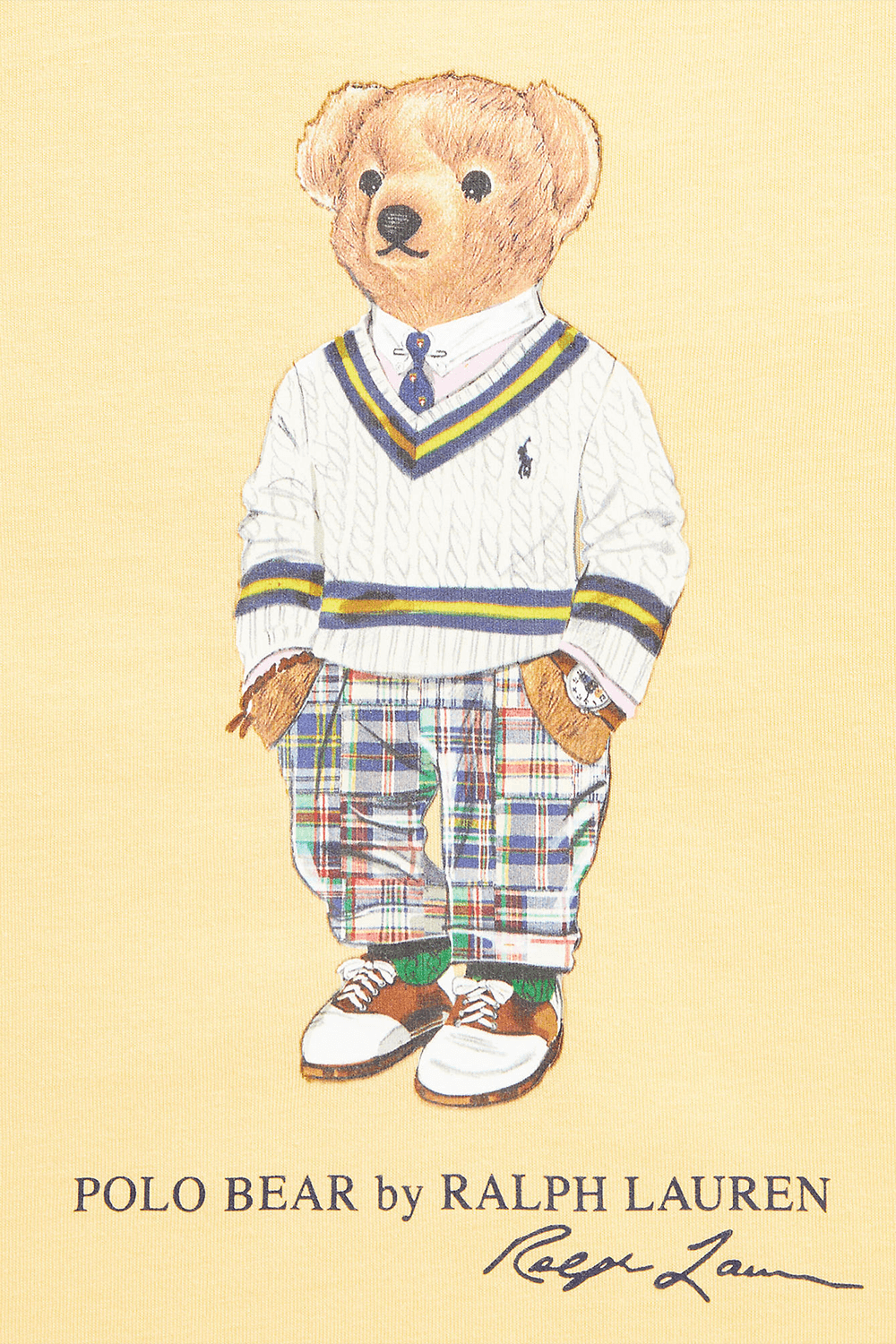 תמונת תקריב של חולצת טי עם הדפס דובי - גילאי 2-4 POLO RALPH LAUREN KIDS