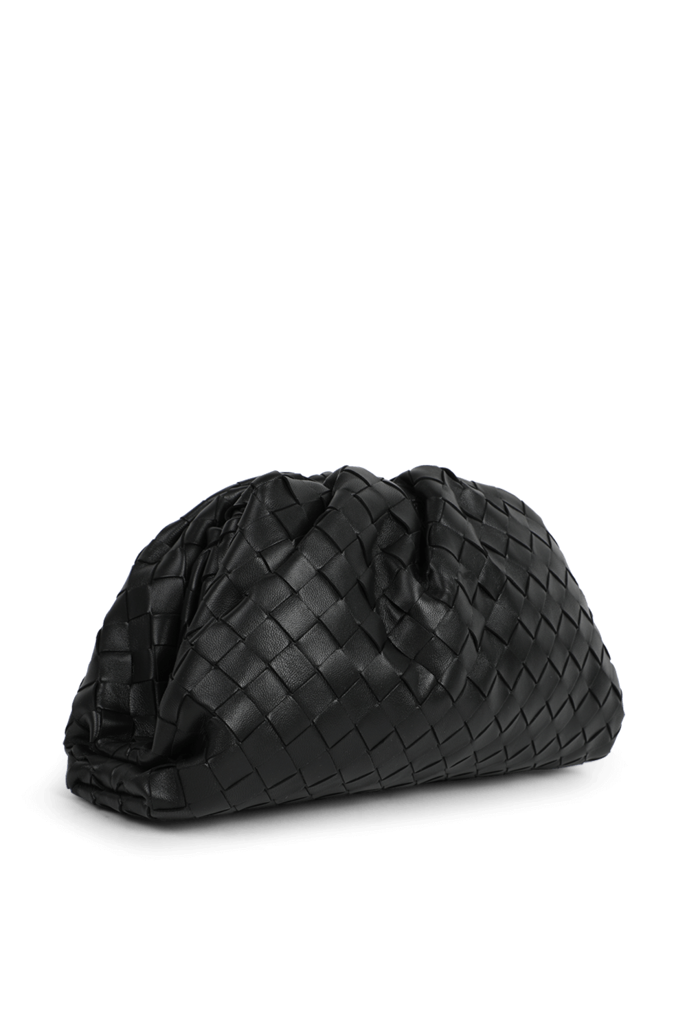 תמונה אחורית של תיק טין פאוץ' מעור קלוע BOTTEGA VENETA