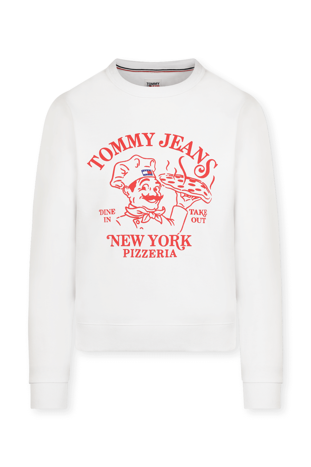 תמונה קידמית של סווטשירט עם הדפס פיצריה TOMMY HILFIGER