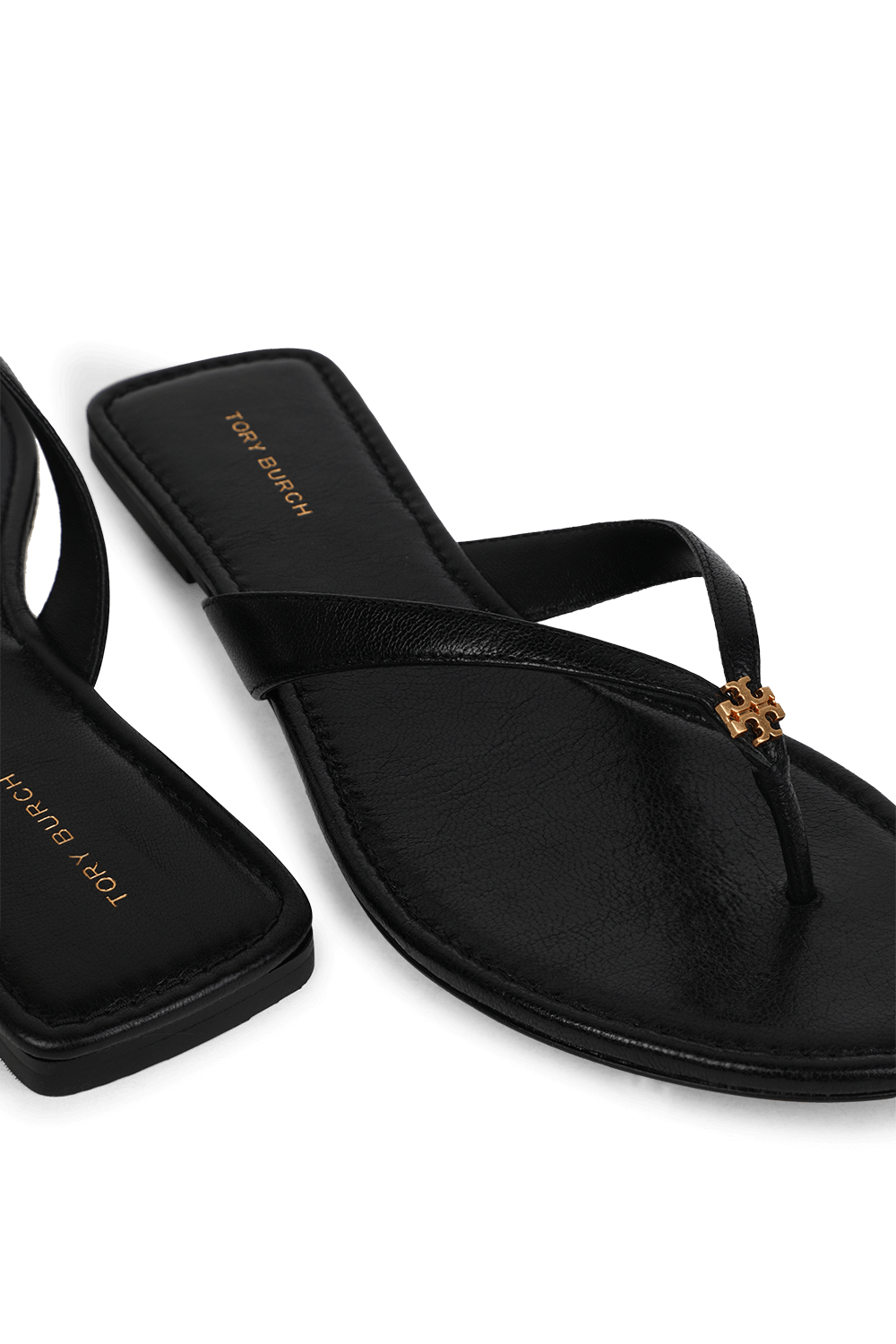 תמונת תקריב של כפכפי קאפרי מעור TORY BURCH