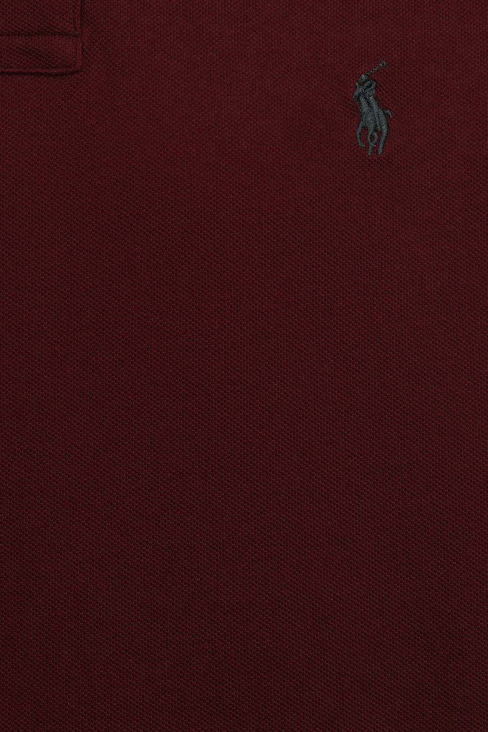 תמונה אחורית של Short Sleeve 2 Buttons Polo Shirt in Wine Red