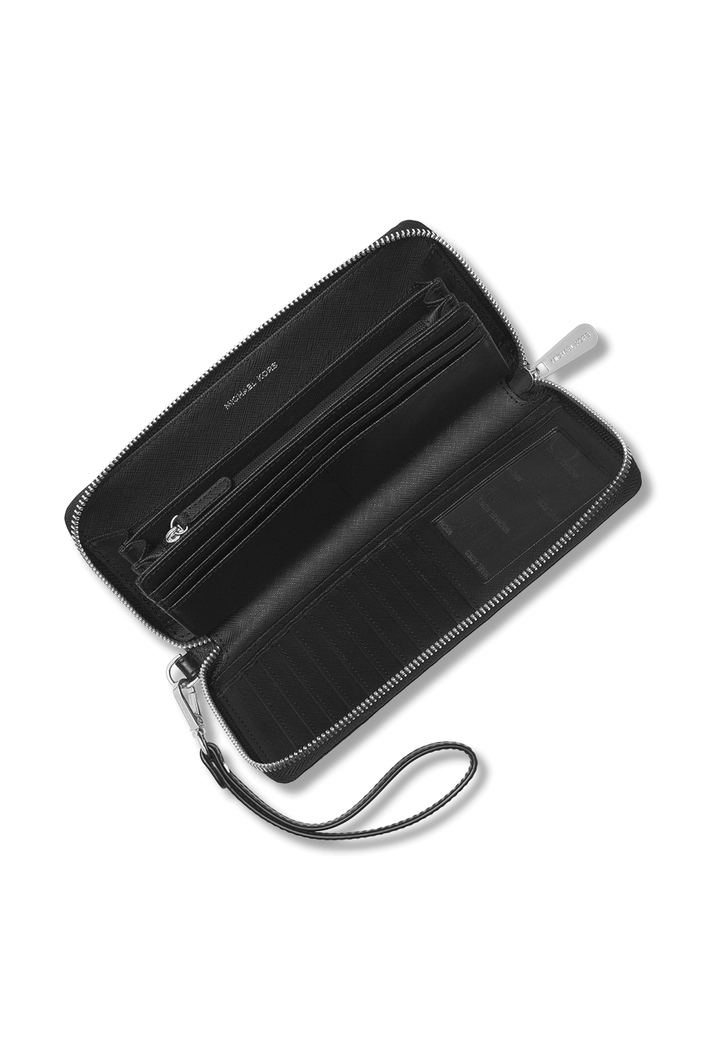 תמונת תקריב של Logo Continental Wristlet In Black Monogram MICHAEL KORS